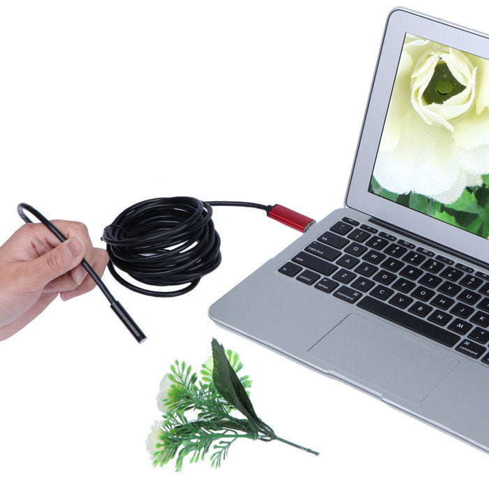 Telecamera Endoscopica Sonda Per Ispezione Usb 5M 6 Led Ip67 Android Pc Notebook