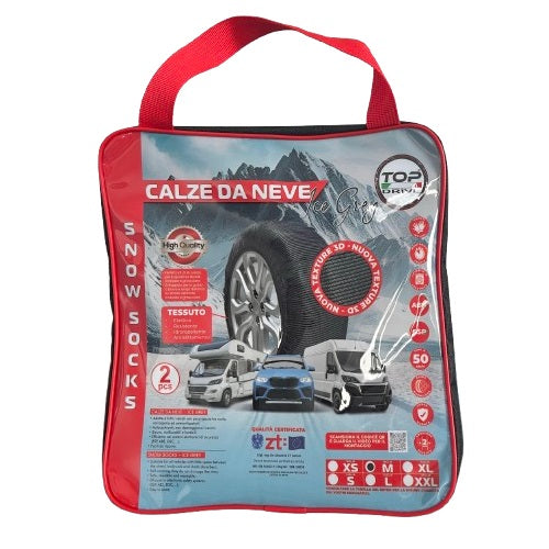 Calze Da Neve Per Auto Omologate En 16662-1 Con Guanti Catene Gomme Taglia (XL)