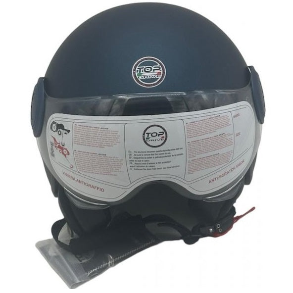 CASCO JET SIRIO MATT MOTO SCOOTER OMOLOGATO ECE VISIERA REMOVIBILE (BLU tg.S)