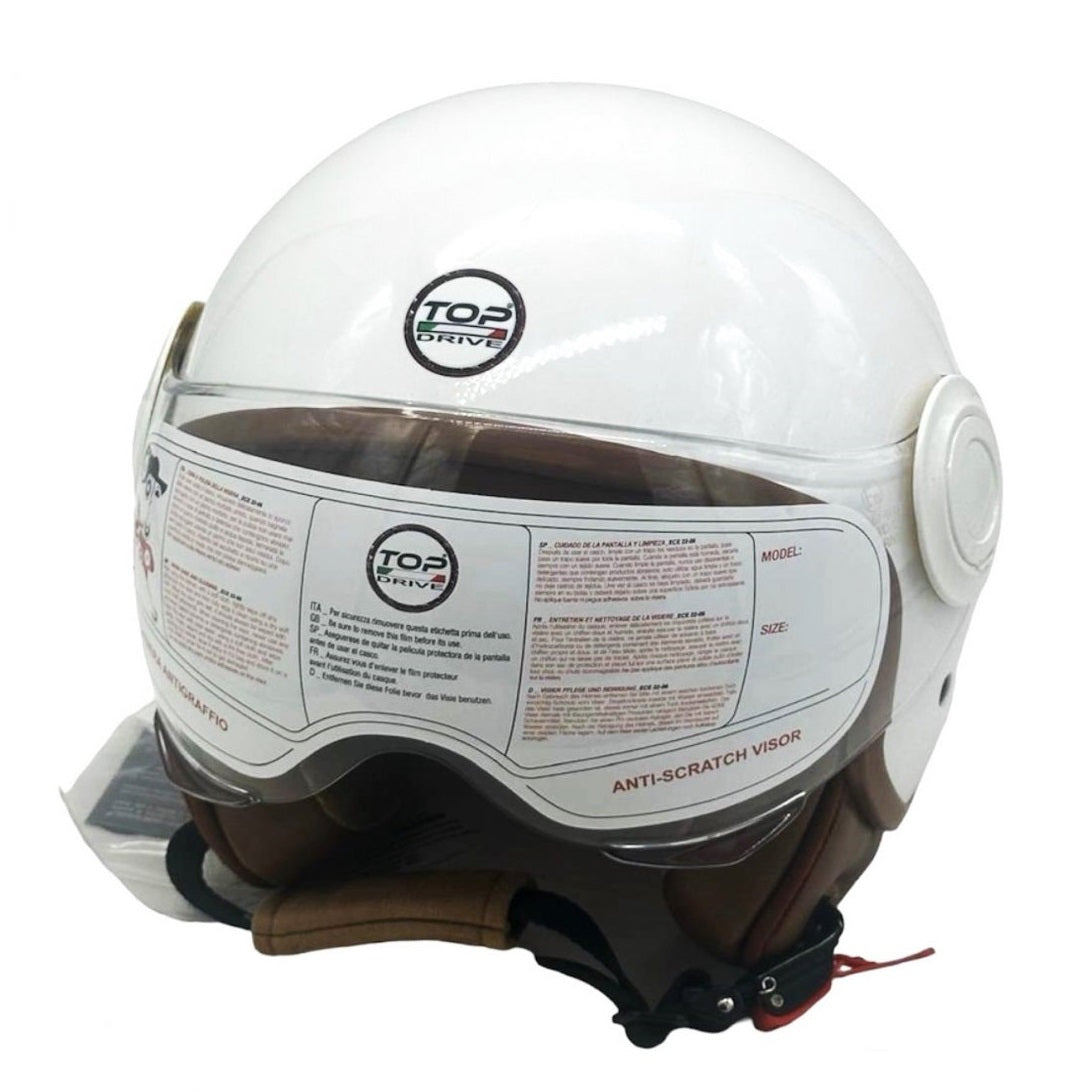 CASCO JET SIRIO SHINE MOTO SCOOTER OMOLOGATO ECE VISIERA REMOVIBILE (BIANCO tg.M)
