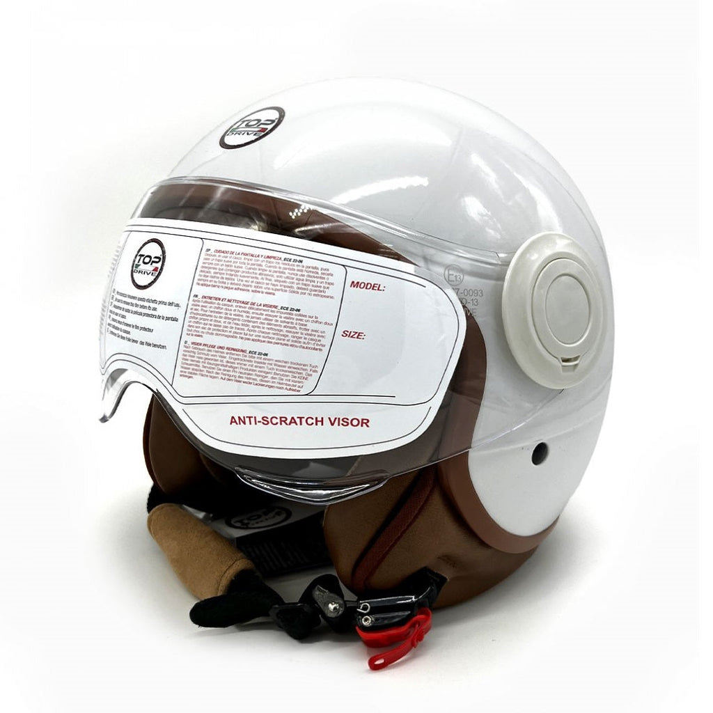 CASCO JET SIRIO SHINE MOTO SCOOTER OMOLOGATO ECE VISIERA REMOVIBILE (BIANCO tg.M)