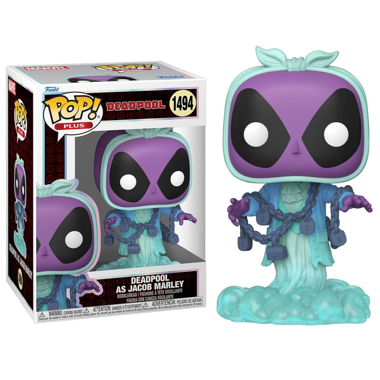 Funko Pop ! Plus - Deadpool (1494) Deadpool as Jacob Marley Figure 9cm
