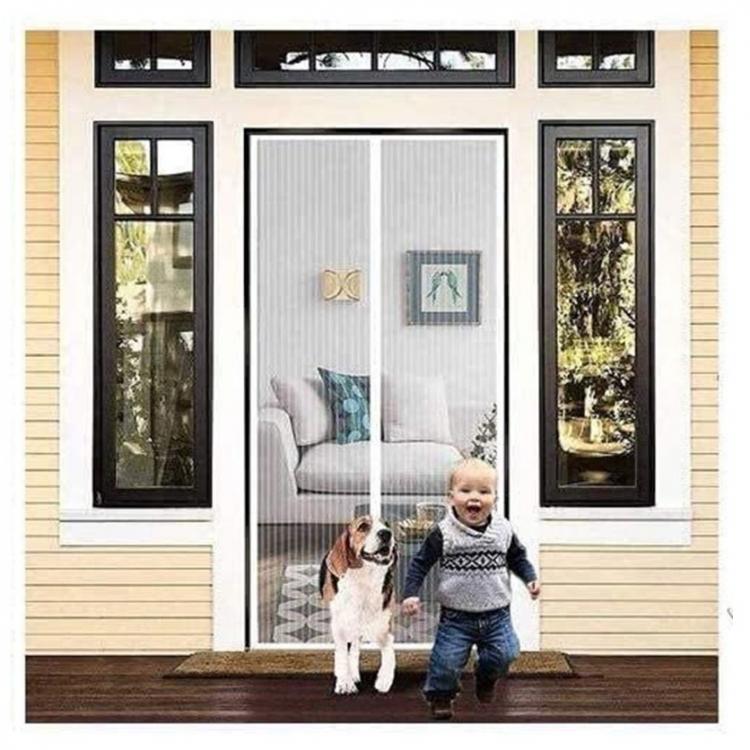 Zanzariera Magnetica 120X220 Tenda Per Porte Finestre Universale Calamita - Nera