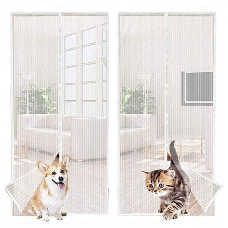 Zanzariera Magnetica 120X240 Tenda Per Porte Finestre Universale Calamita Bianca