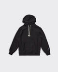 Felpa con Cappuccio Reverse Weave Nera